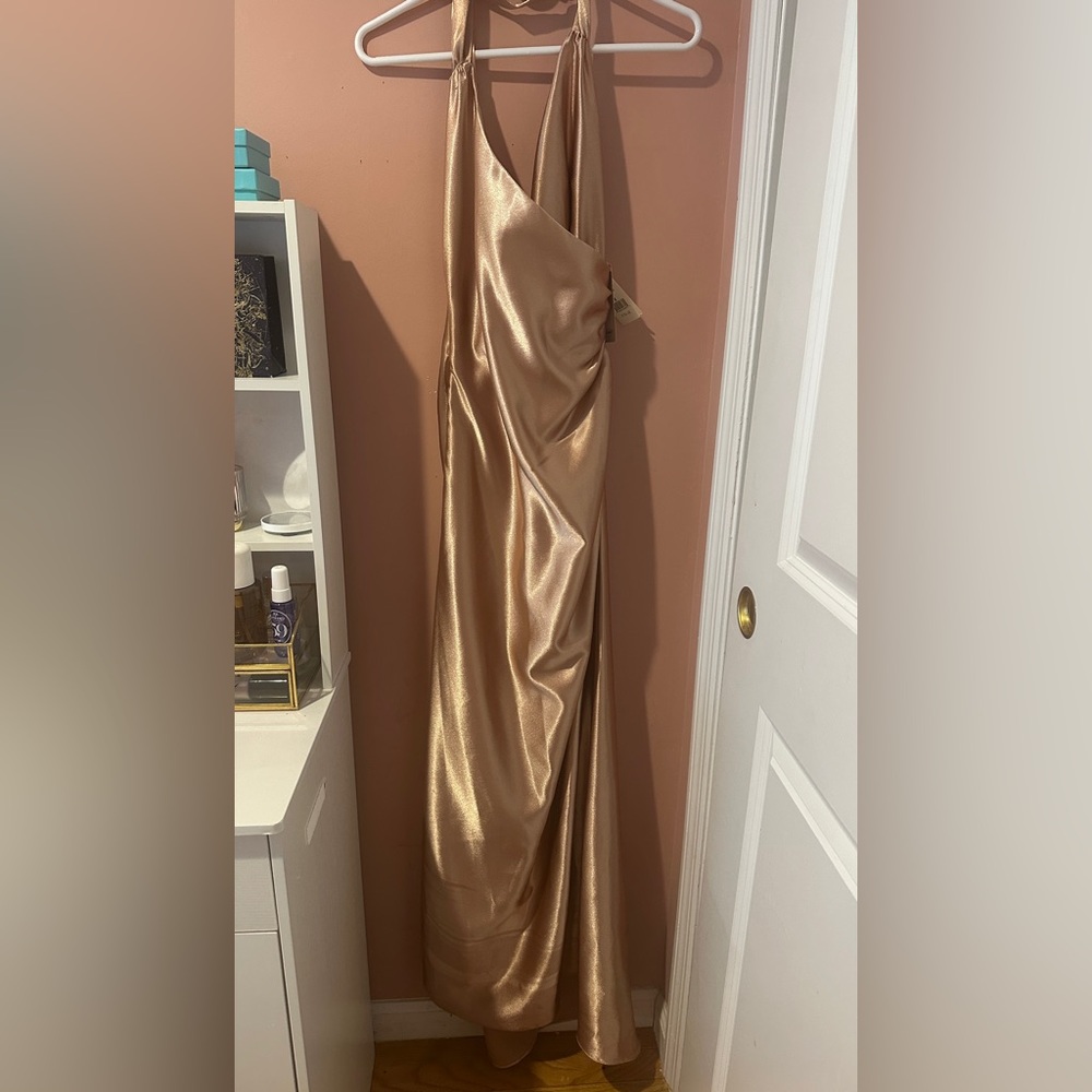 Elegant Gold Satin Gown